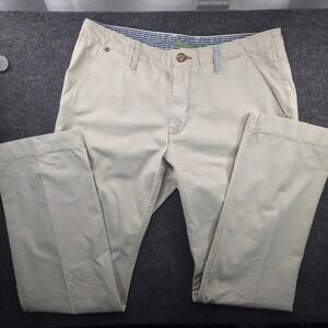 Robert Graham Chinos Mens 34 Beige Cotton Pants Tailored Classic Chino Good